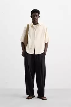 Рубашка ZARA, экрю
