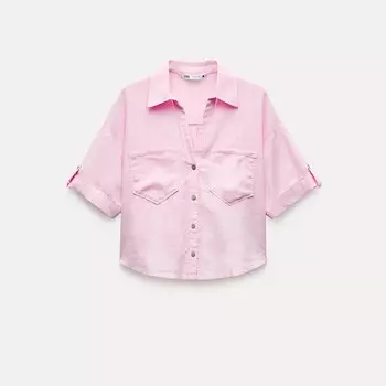 Рубашка Zara Asymmetric Rustic, розовый