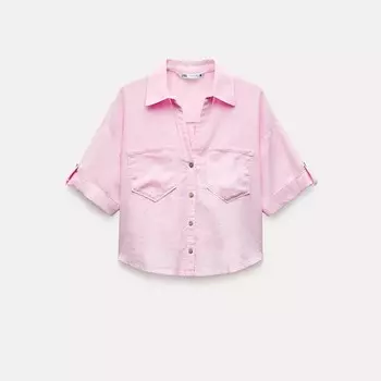 Рубашка Zara Asymmetric Rustic, розовый