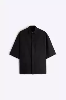 Рубашка Zara boxy fit, чёрный