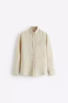 Рубашка Zara cotton - linen, светло-бежевый