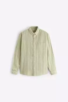 Рубашка Zara cotton - linen, светло-зелёный