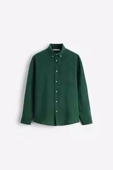 Рубашка Zara cotton - linen, зелёный