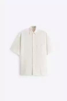 Рубашка Zara cotton with pocket, белый