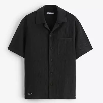 Рубашка Zara Creased-effect, черный