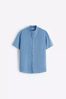 Рубашка Zara creased-effect, голубой