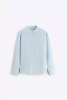 Рубашка Zara creased-effect, светло-голубой