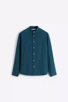 Рубашка Zara creased-effect, тёмно-голубой