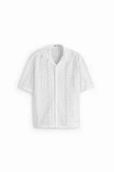 Рубашка Zara cutwork embroidery, белый