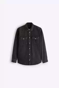 Рубашка Zara denim, чёрный