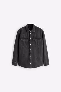Рубашка Zara denim, тёмно-серый
