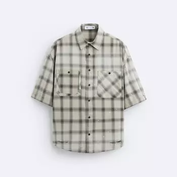 Рубашка Zara Faded Check, серый