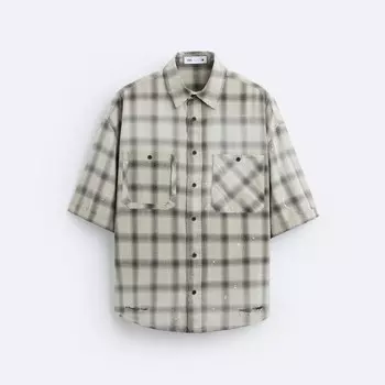 Рубашка Zara Faded Check, серый