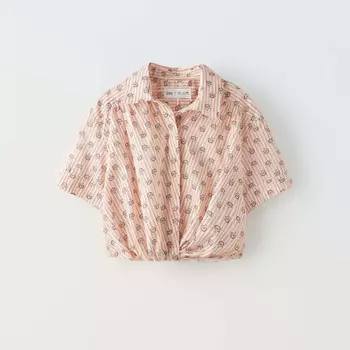 Рубашка Zara Floral Print, красный
