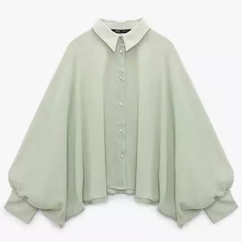 Рубашка Zara Full Sleeved, светло-зеленый