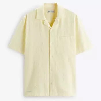 Рубашка Zara Geometric Jacquard, светло-желтый