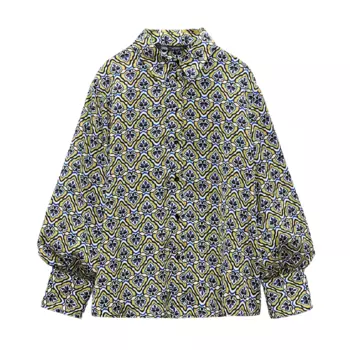 Рубашка Zara Geometric Print, разноцветный