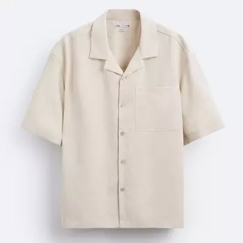 Рубашка Zara Lyocell - Cotton, светло-бежевый