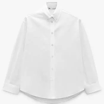 Рубашка Zara Oversize Oxford, белый