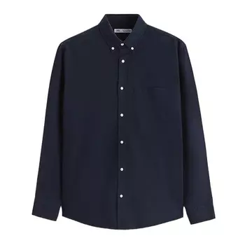 Рубашка Zara Oxford, морской синий