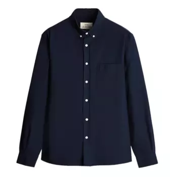 Рубашка Zara Oxford Shirt With Pocket, синий