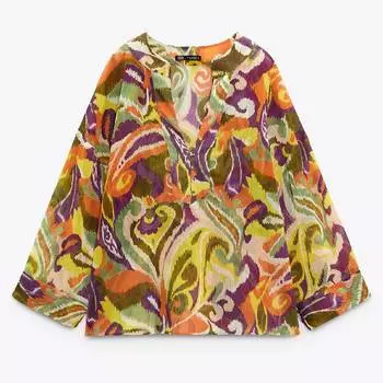 Рубашка Zara, разноцветный