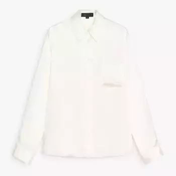 Рубашка Zara Satin Regular Fit, белый