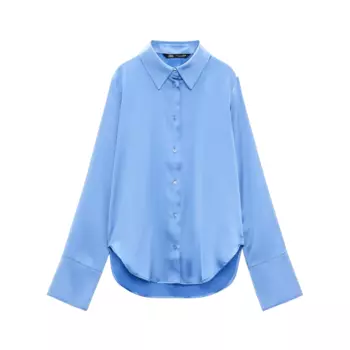 Рубашка Zara Satin, синий