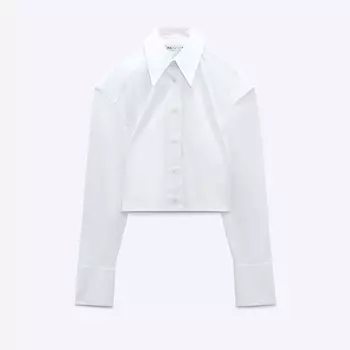 Рубашка Zara Short Poplin, белый