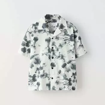 Рубашка Zara Spot Print, синий
