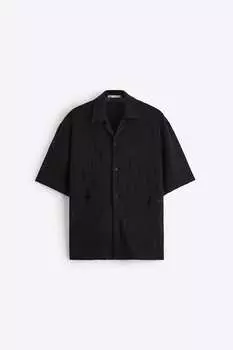 Рубашка Zara textured, черный