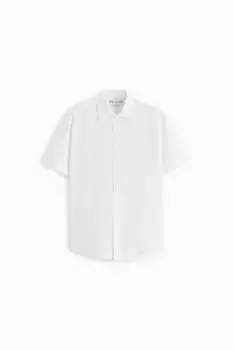 Рубашка Zara textured cotton, белый