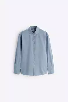 Рубашка Zara textured, голубой