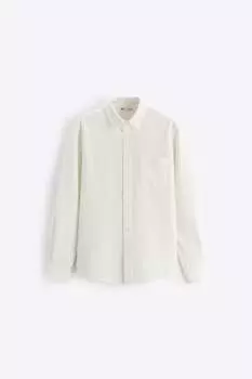 Рубашка Zara textured stretch, белый