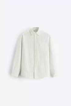 Рубашка Zara textured stretch, чёрный/белый