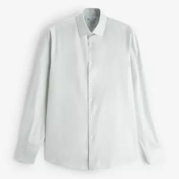 Рубашка Zara Textured, светло-бирюзовый