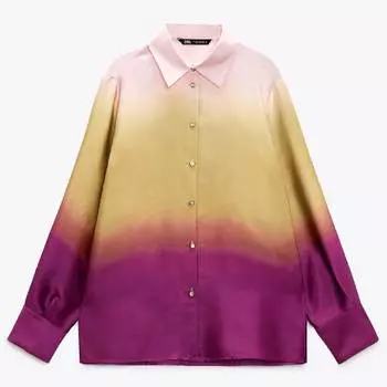Рубашка Zara Tie-dye Print, мультиколор
