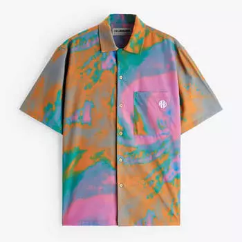 Рубашка Zara Tie-dye X Rhuigi Limited Edition, розовый