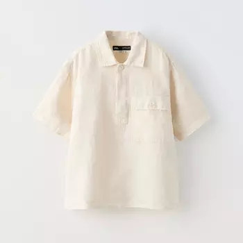 Рубашка Zara True Neutrals Check Print, экрю