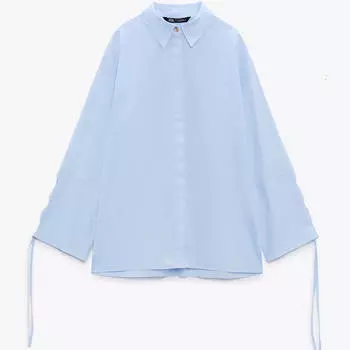 Рубашка Zara Vents Poplin, голубой