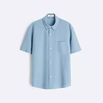 Рубашка Zara Viscose - Silk, голубой