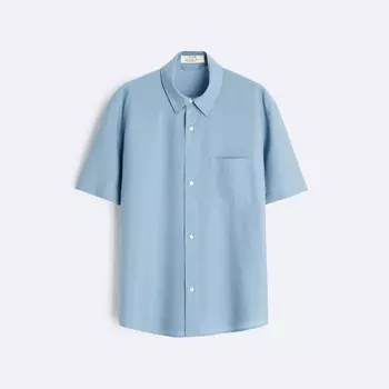 Рубашка Zara Viscose - Silk, голубой