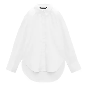 Рубашка Zara Voluminous Poplin, белый