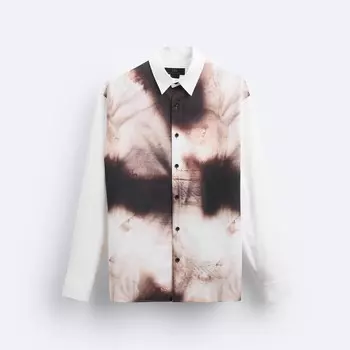 Рубашка Zara Watercolour Print, белый