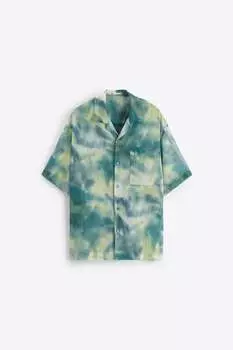 Рубашка Zara wavy print, зелёный