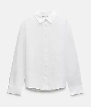 Рубашка Zara Zw Collection 100% Linen, белый