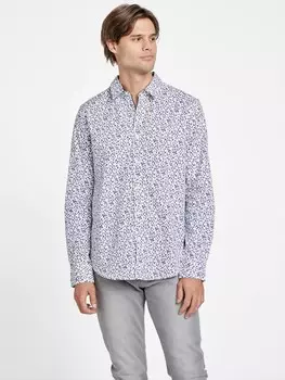 Рубашка Zarry с длинными рукавами и цветочным принтом Guess Factory, цвет Pure White