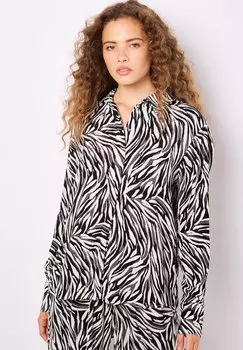 Рубашка ZEBRA PRINT HIGH-LOW Apricot, серый