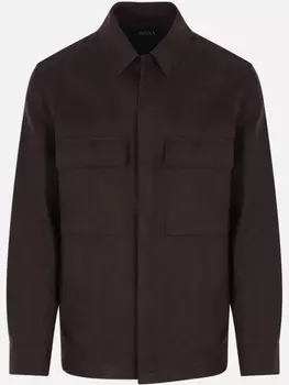 Рубашка Zegna Oasi Lino, коричневый