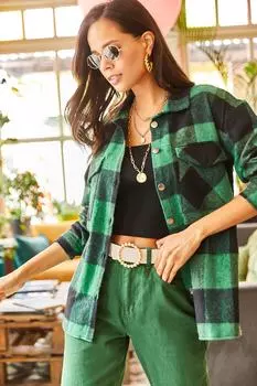 Рубашка - зеленая - оверсайз Olalook, зеленый